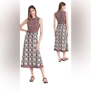 Sea New York Danae Print Sleeveless Midi Dress size M